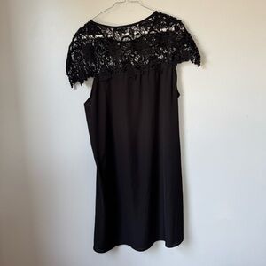 Noracora Size L Black Mini Dress with Lace Detail